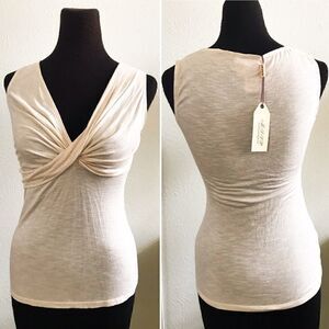 NWT Oatmeal cross front tank